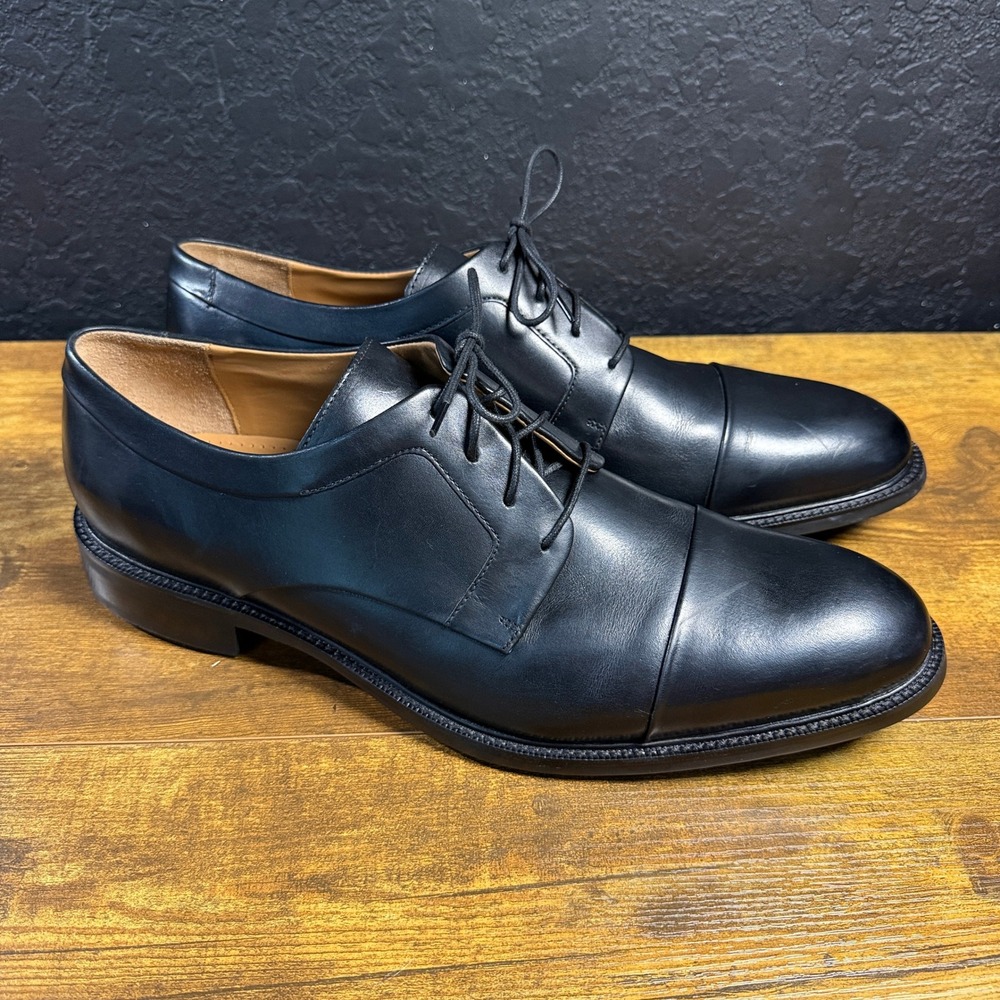 Cole Haan Williams II C20155 Black Leather Cap Toe Derby Dress Shoes Mens 15 W
